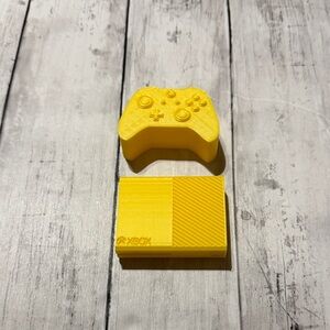 3D Yellow Gaming Console and Controller Set